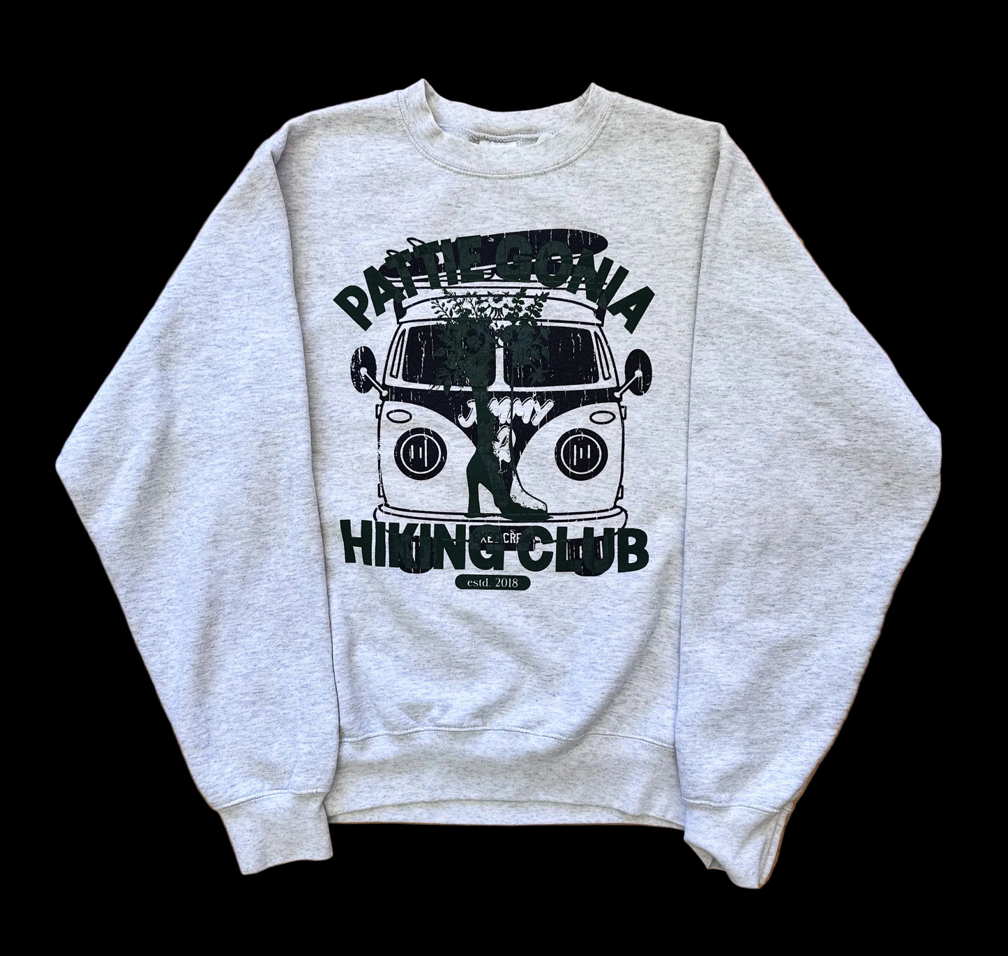 Pattie Gonia Hiking Club Crewneck - Green Print