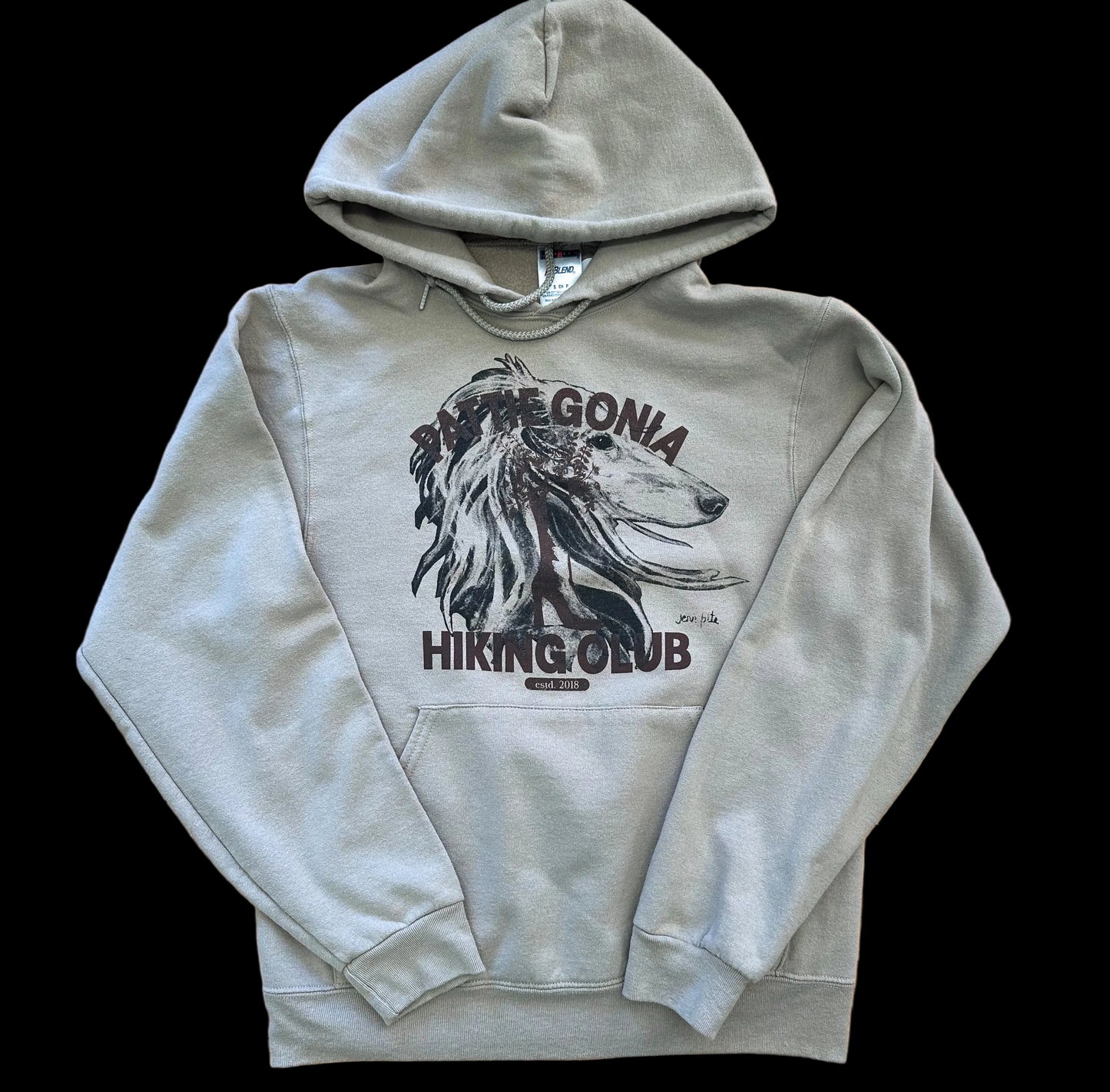 Pattie Gonia Hiking Club Hoodie - Brown Print