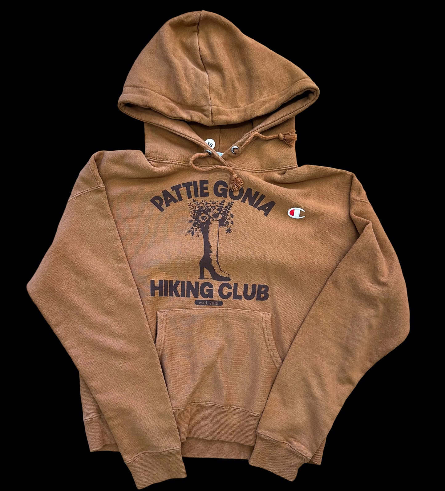 Pattie Gonia Hiking Club Hoodie - Brown Print