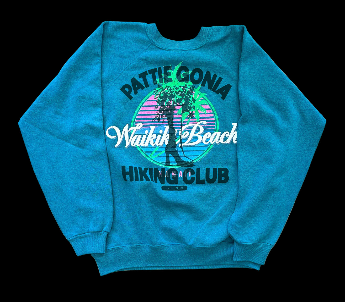 Pattie Gonia Hiking Club Crewneck - Green Print